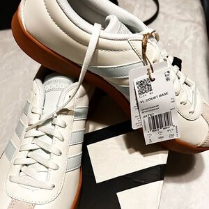 adidas VL Court Base Women's White Sneakers with Gum Outsole
